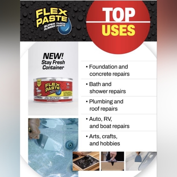 Flex Seal Flex Paste Super Thick Waterproof Rubberized Paste - White - Picture 13 of 16